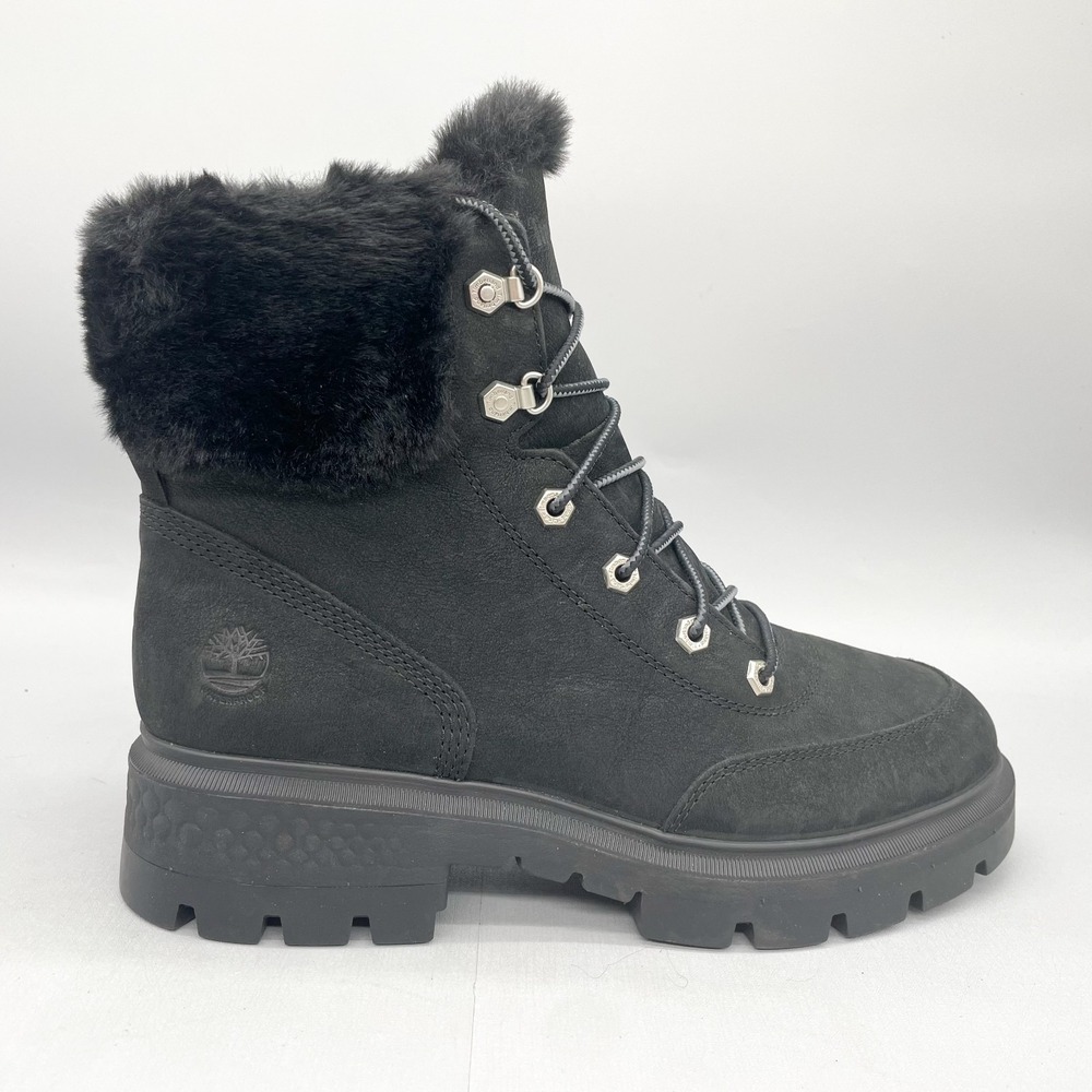 Timberland Black Fur-Lined Combat Boots